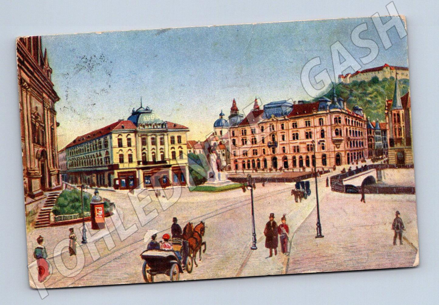 Pohlednice Ljubljana Laibach náměstí kolorovaná (M17407)