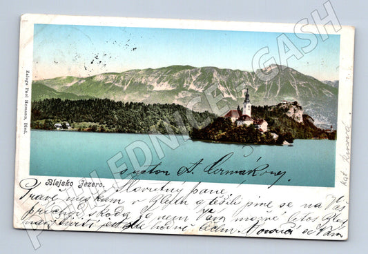 Pohlednice Bledské jezero Slovinsko cca 1900 (M17408)