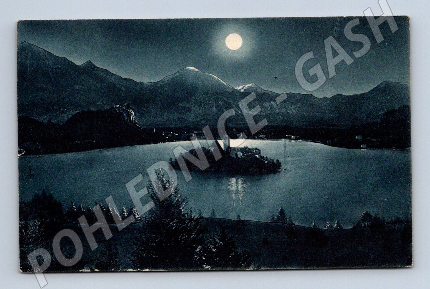 Pohlednice Bledské jezero Karavanky noční (M17410)