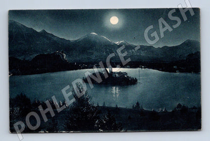 Pohlednice Bledské jezero Karavanky noční (M17410)