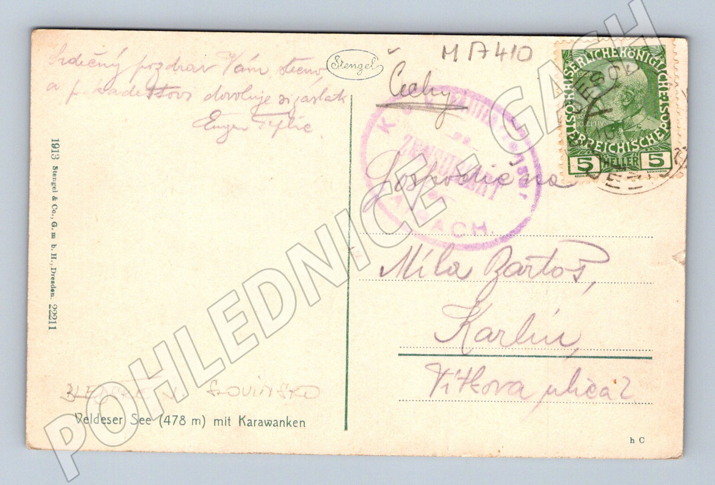 Pohlednice Bledské jezero Karavanky noční (M17410)