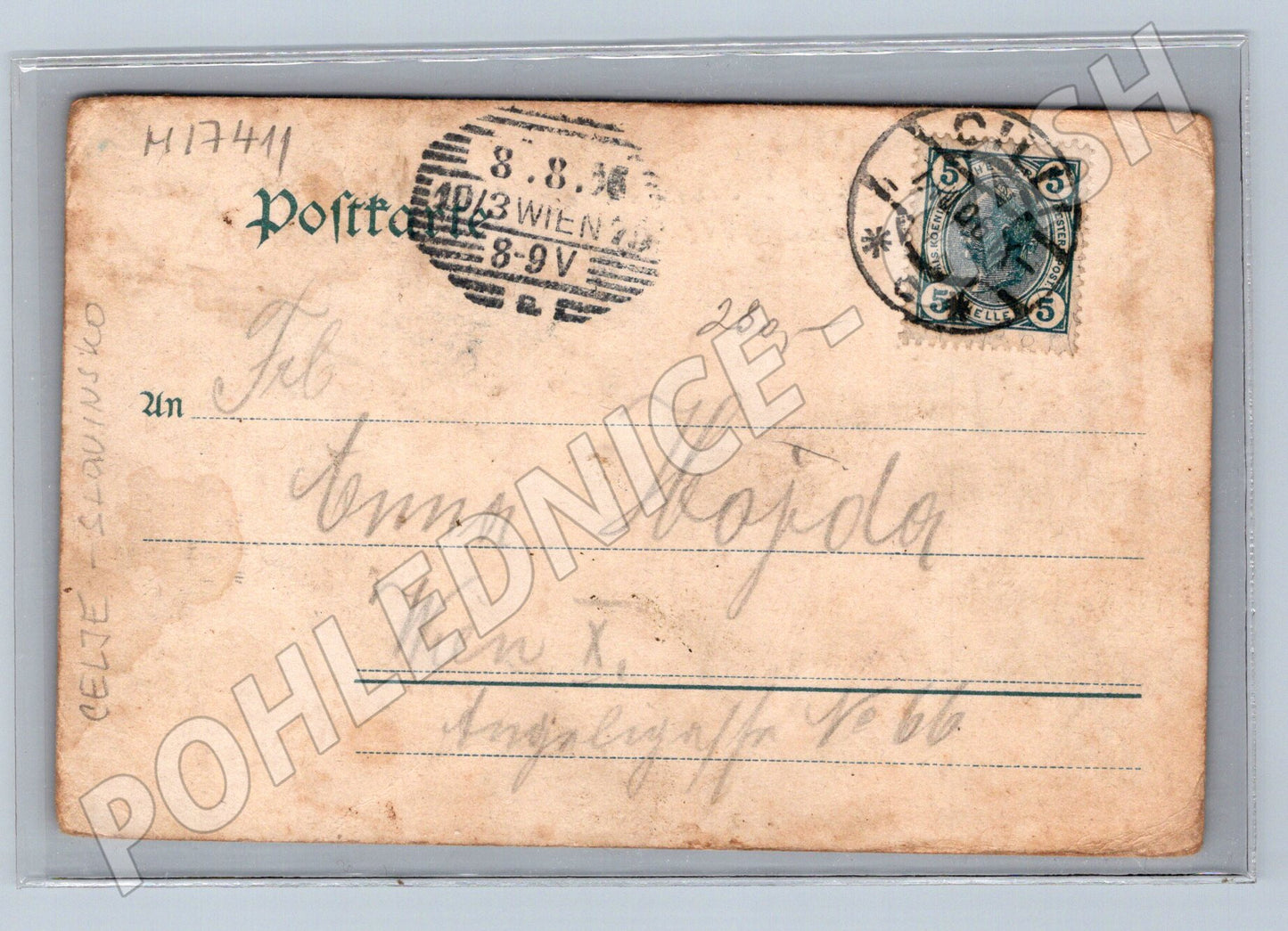 Pohlednice Celje Cilli děti v krojích 1908 (M17411)