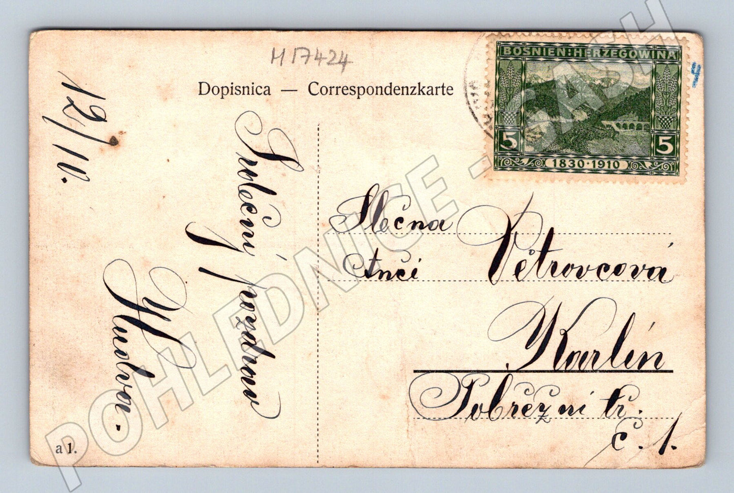 Pohlednice Sarajevo Alifakovac známka historická (M17424)
