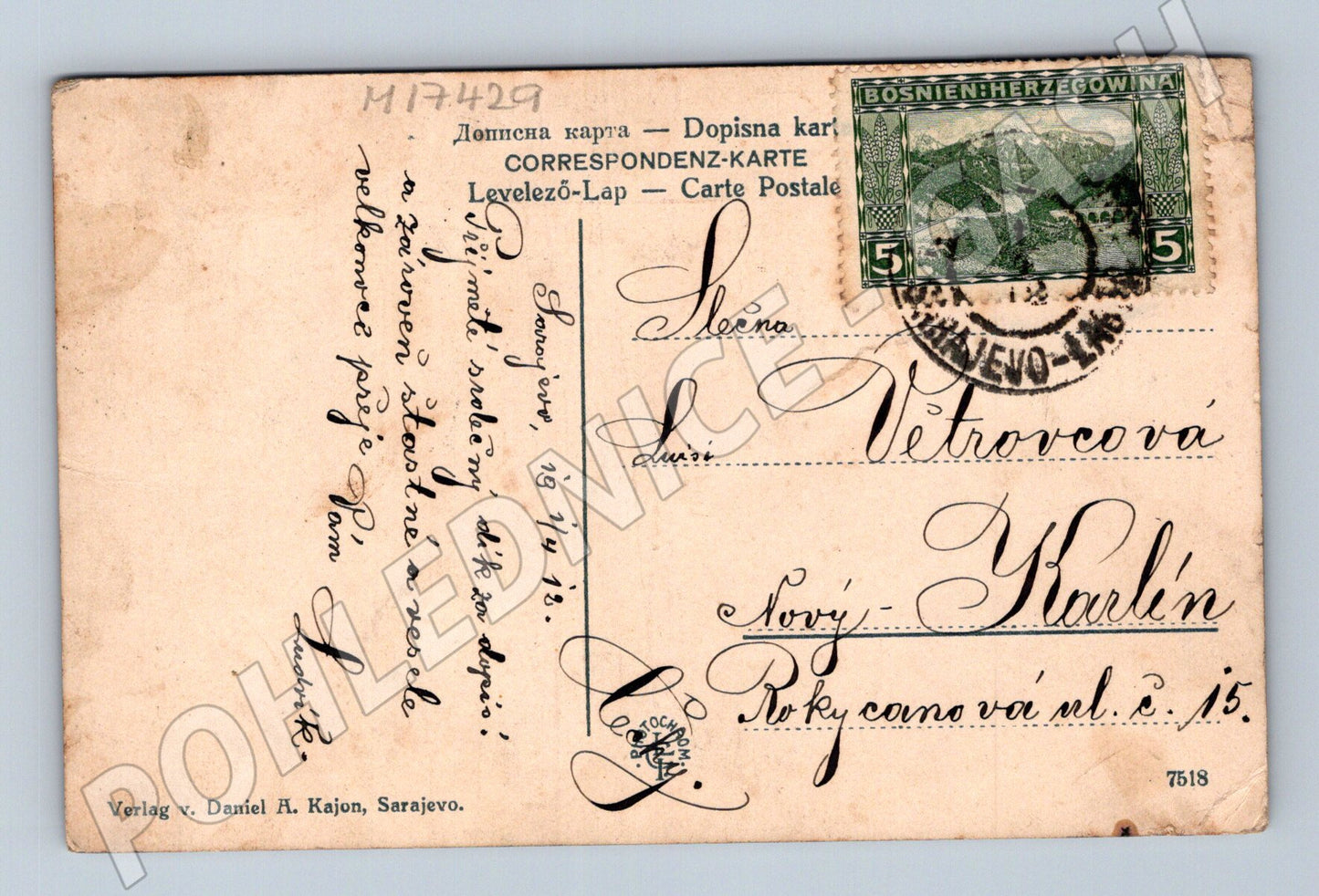 Pohlednice Sarajevo Čumurijapartie cca 1910 (M17429)
