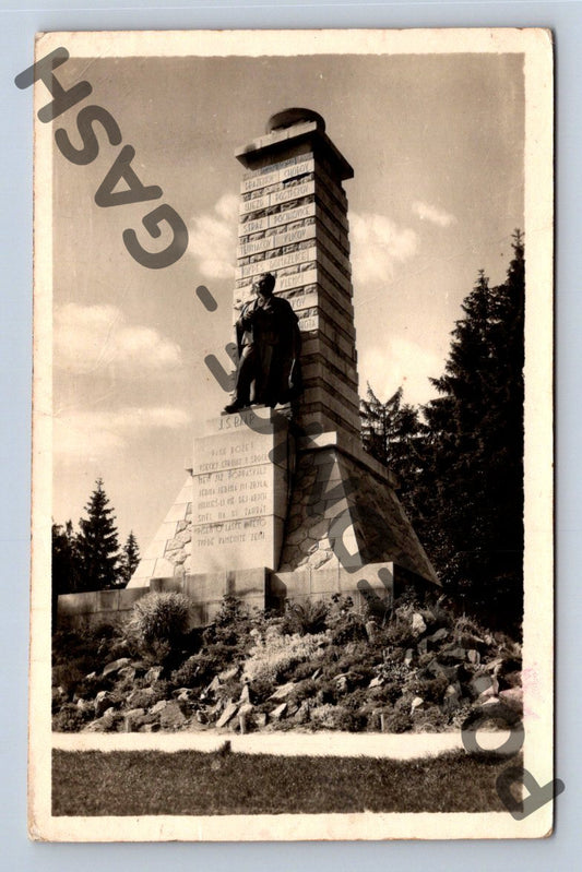 Pohlednice Baarův pomník na Vyhledech u Domažlic 1944 (M1744)