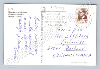 Pohlednice Alanya 1982 Turecko známka Atatürk (M17443)