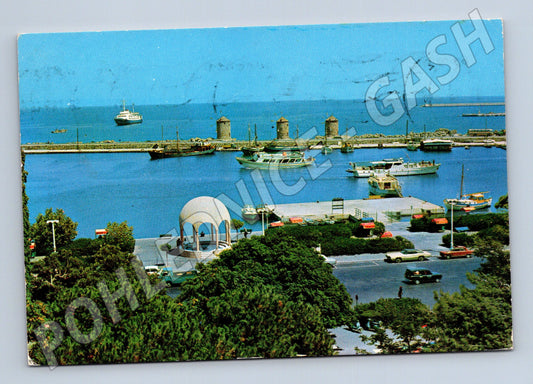 Pohlednice Rhodos Mandraki přístav 1982 do ČSSR (M17467)