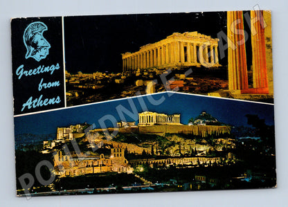Pohlednice Atény Akropolis zaslaná 1974 (M17470)