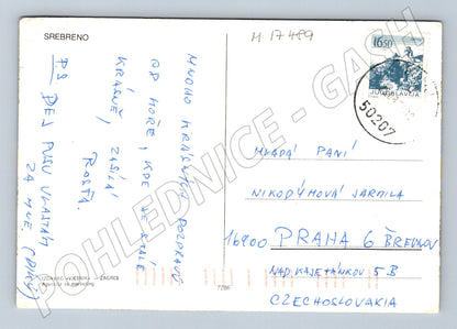 Pohlednice Srebreno Jugoslávie 1989 do ČSSR (M17489)