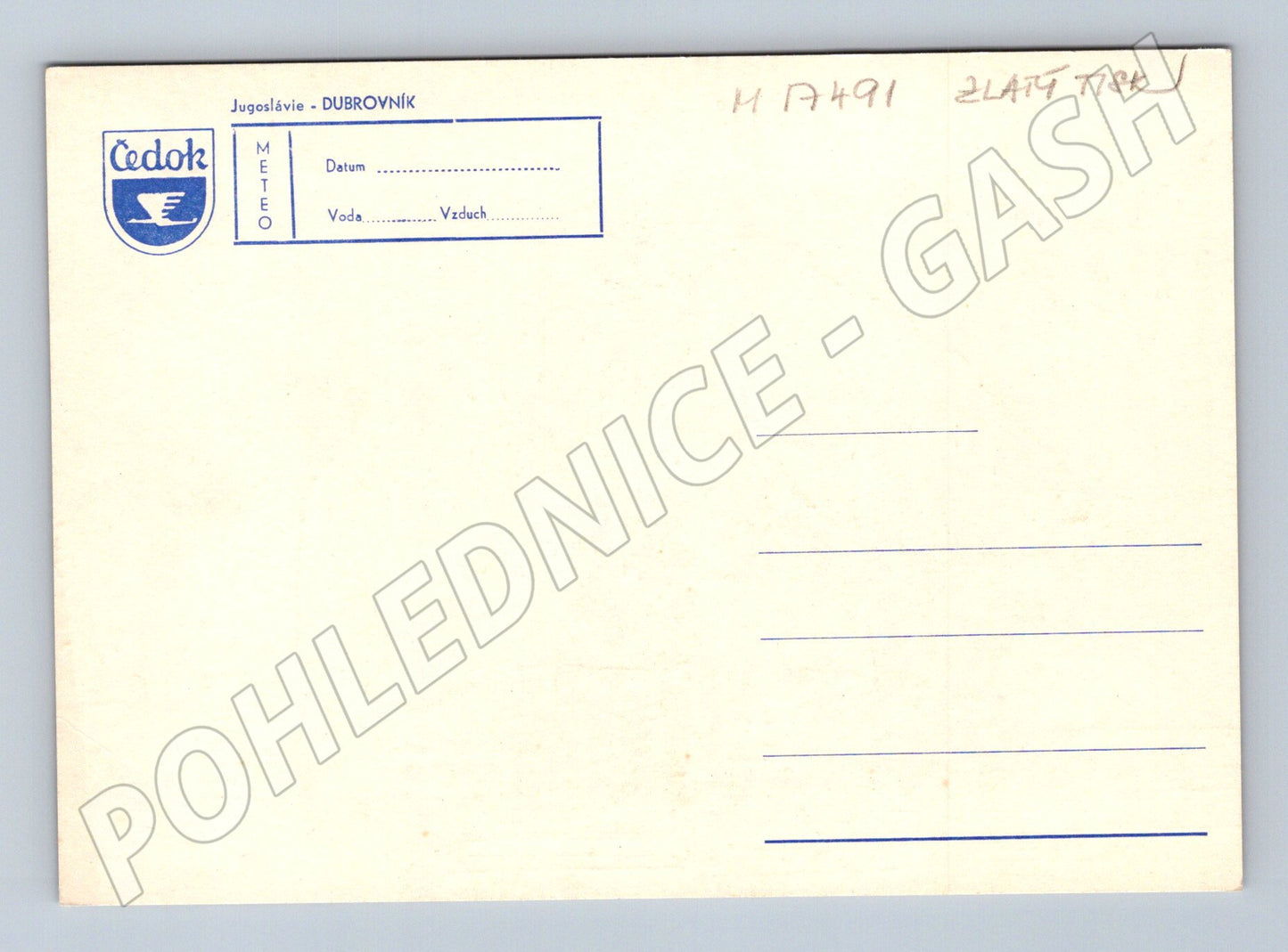 Pohlednice Dubrovník Jugoslávie kresba Čedok (M17491)