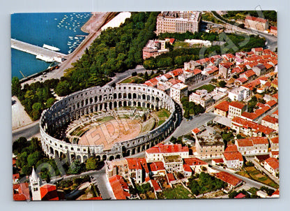 Pohlednice Pula amfiteátr letecký pohled Chorvatsko (M17494)