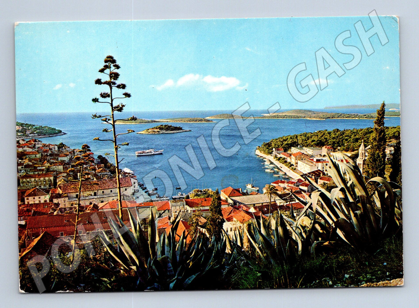 Pohlednice Hvar Chorvatsko panorama města a moře (M17496)