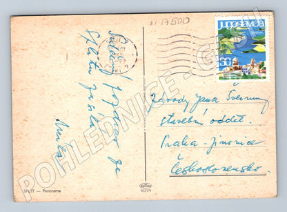 Pohlednice Split Jugoslávie panorama prošlá poštou (M17500)