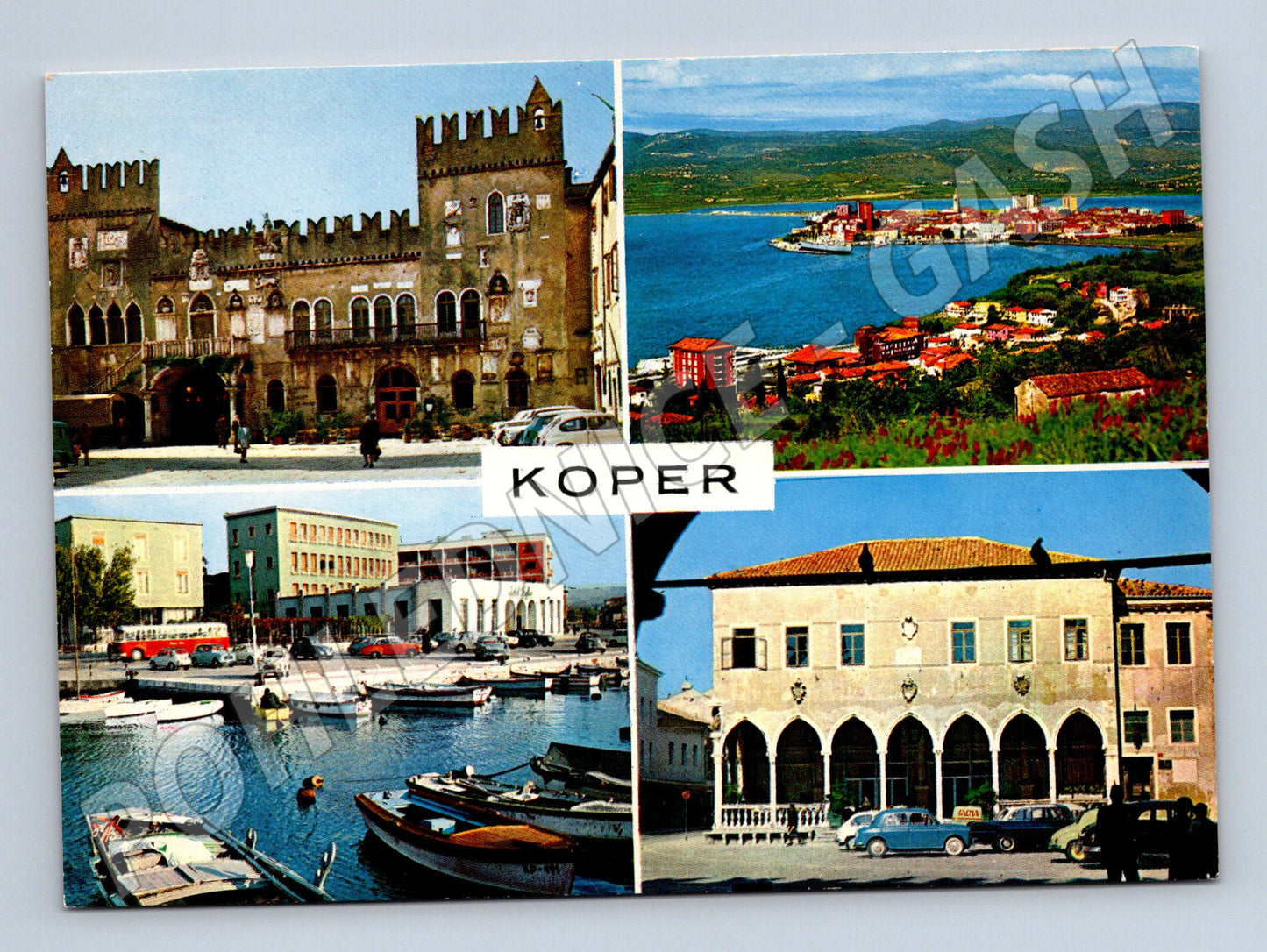 Pohlednice Koper Jugoslávie panorama přístav památky (M17507)