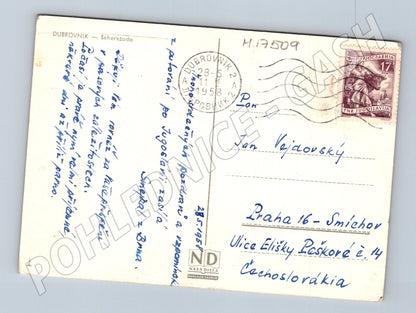 Pohlednice Dubrovník 1958 vila Sheherazada Jugoslávie (M17509)