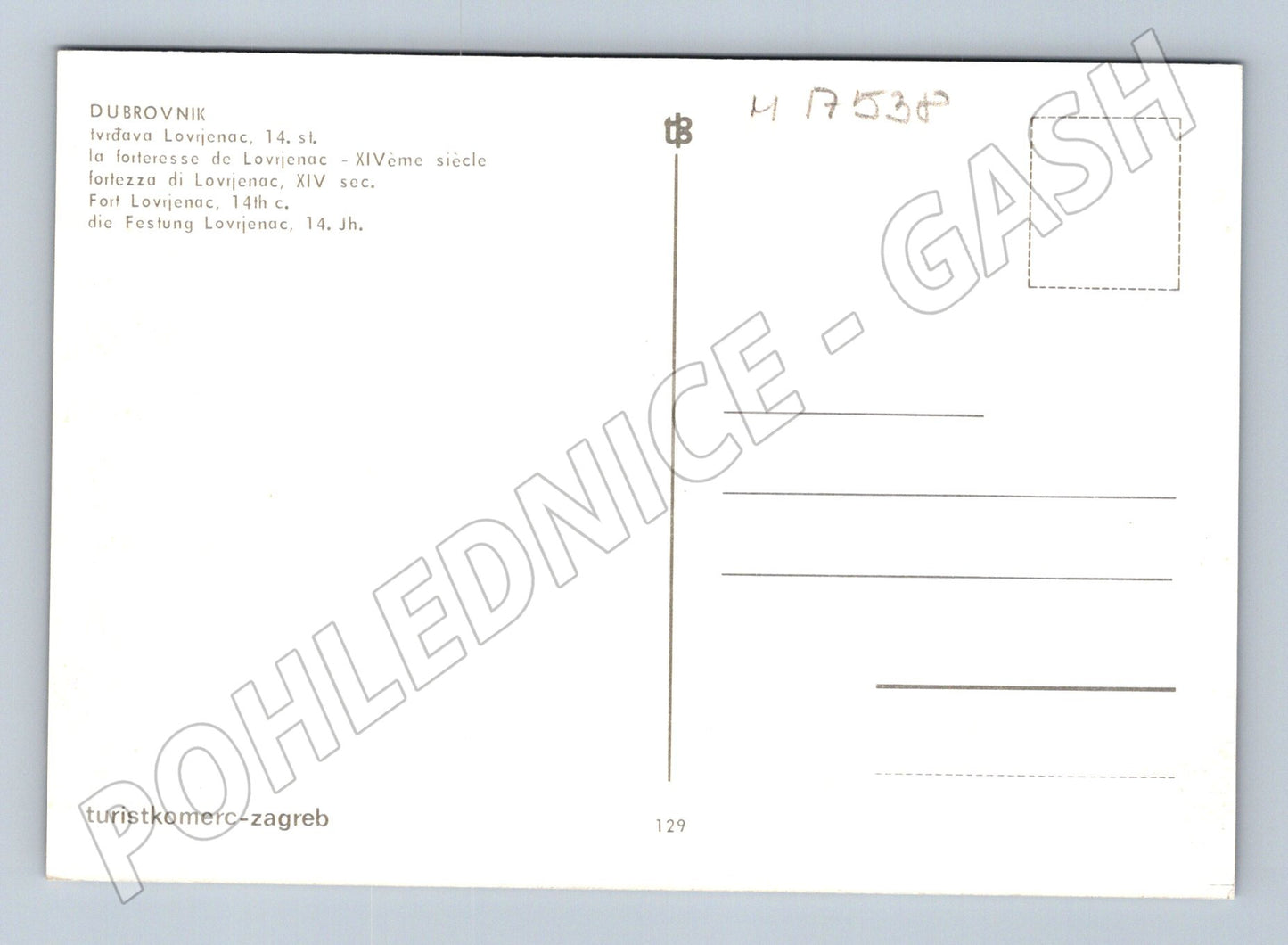 Pohlednice Dubrovník tvrz Lovrijenac 14 století (M17538)