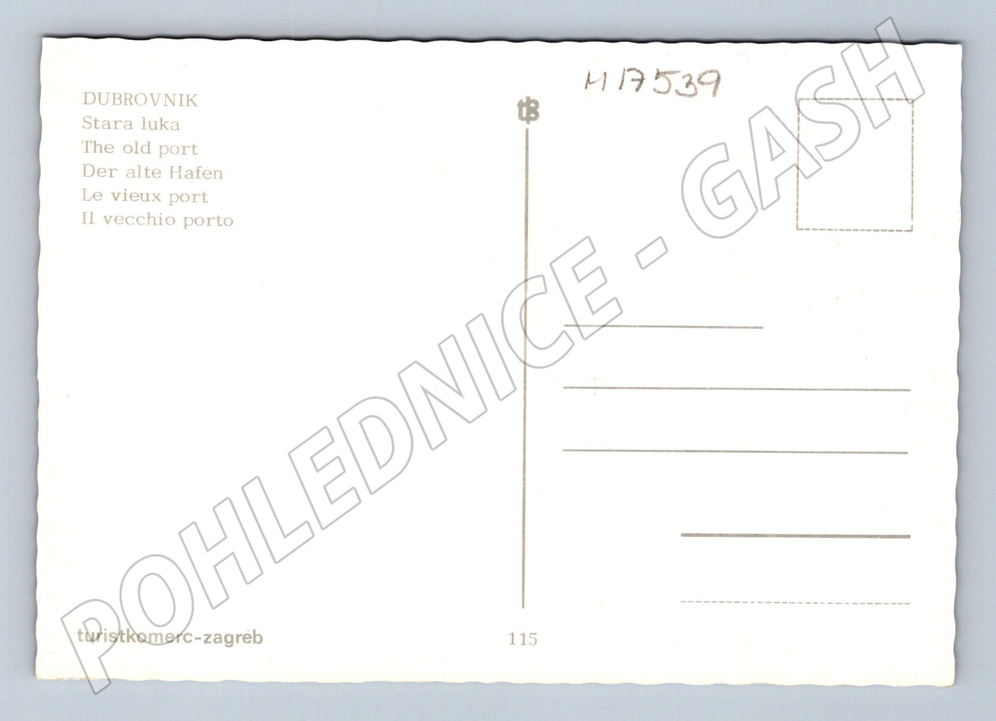 Pohlednice Dubrovník starý přístav lodě historická (M17539)