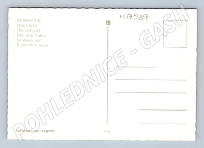 Pohlednice Dubrovník starý přístav lodě historická (M17539)