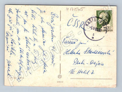 Pohlednice Plitvická jezera 1974 vodopády razítko (M17545)