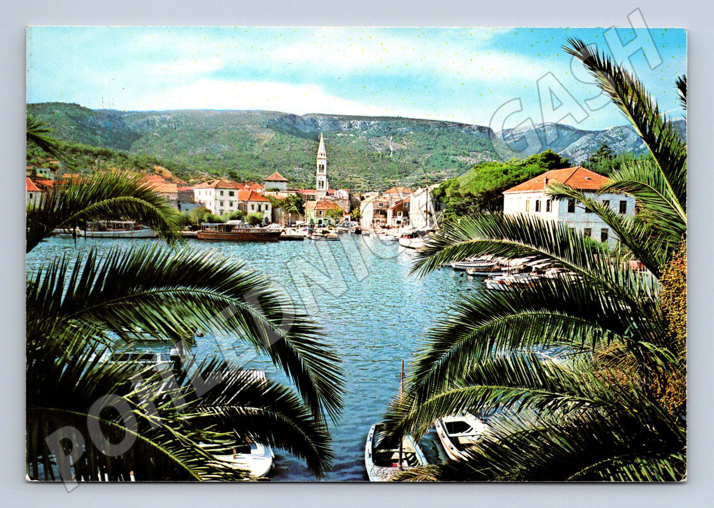 Pohlednice Jelsa Chorvatsko přístav 1982 (M17555)