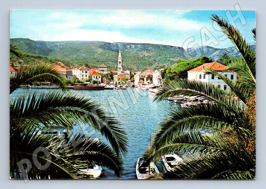 Pohlednice Jelsa Chorvatsko přístav 1982 (M17555)