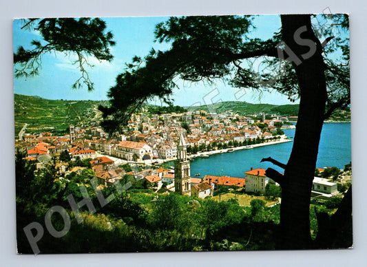 Pohlednice Hvar Chorvatsko panorama města přístavu 1982 (M17558)