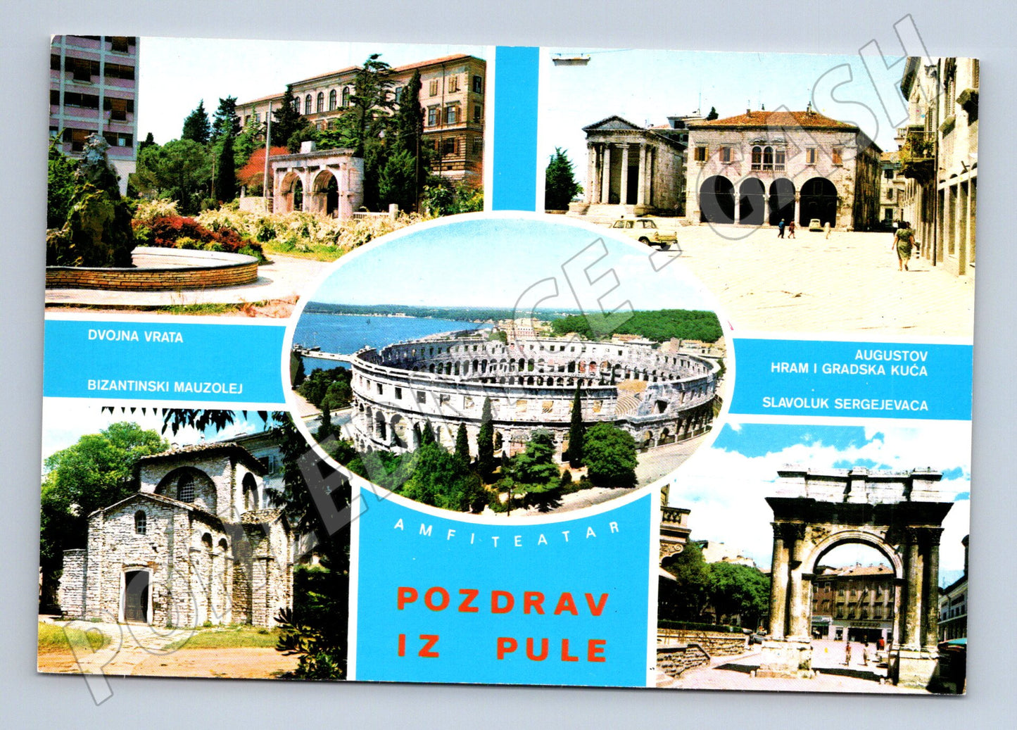 Pohlednice Pozdrav iz Pule Chorvatsko památky města (M17562)