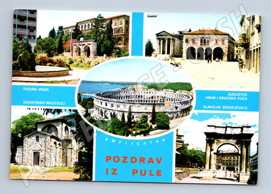 Pohlednice Pozdrav iz Pule Chorvatsko památky města (M17562)