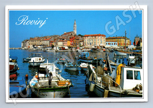 Pohlednice Rovinj přístav lodě 1994 prošlá poštou (M17563)