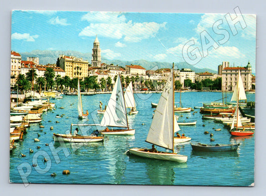 Pohlednice Split Jugoslávie 1985 plachetnice známka (M17568)