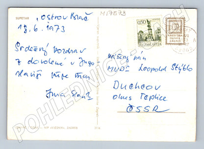 Pohlednice Brač Supetar Jaderské moře Jugoslávie 1973 (M17573)