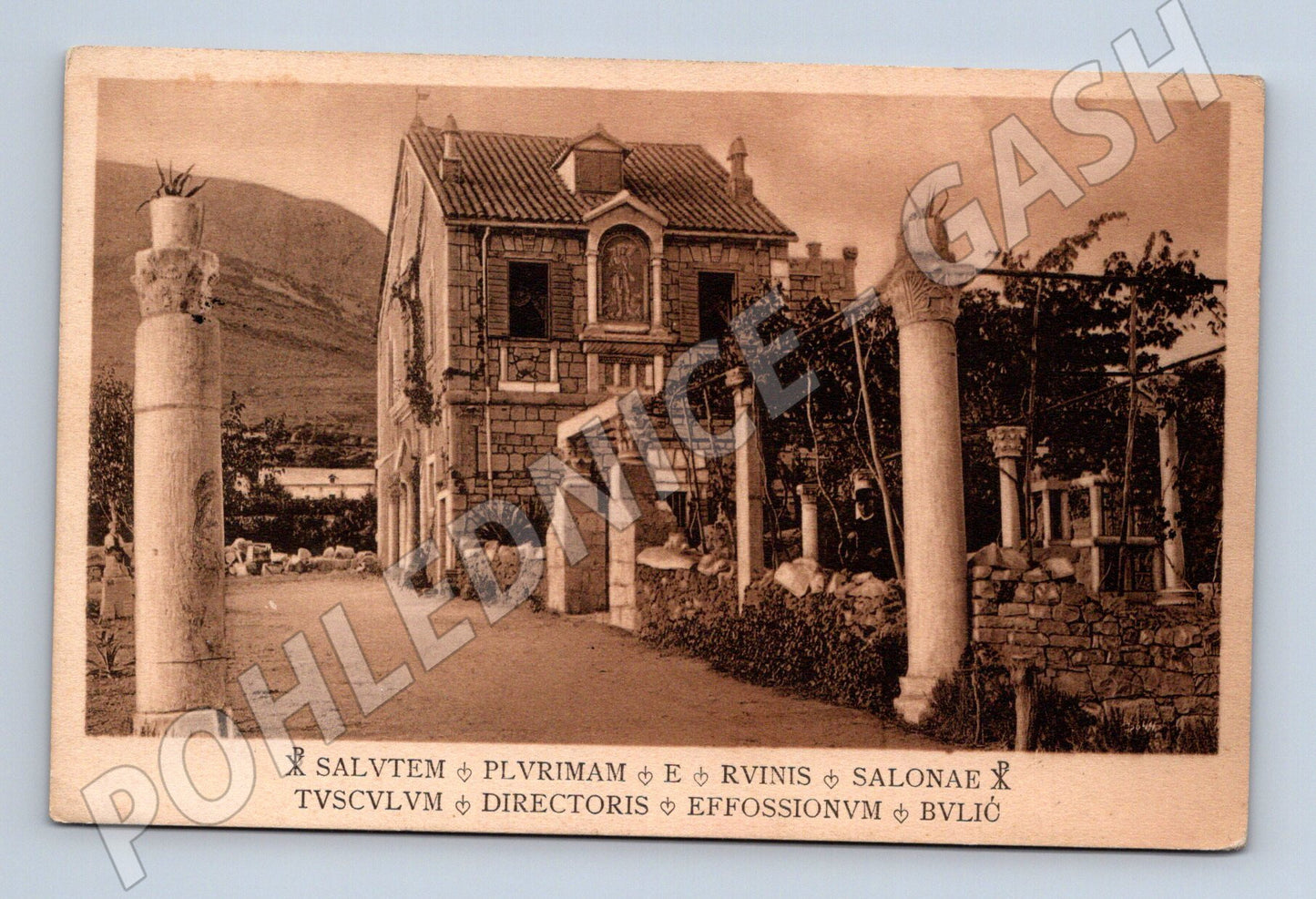 Pohlednice Salona Chorvatsko antické ruiny 1928 do ČSR (M17584)