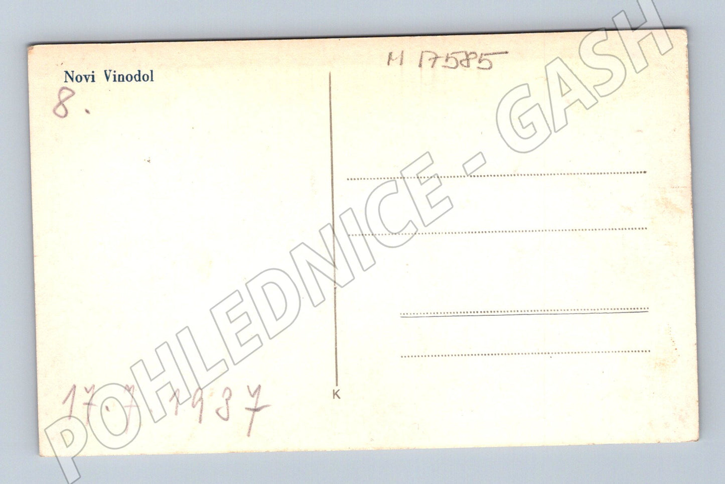 Pohlednice Novi Vinodol osel 1937 černobílá (M17585)