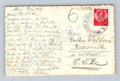 Pohlednice Jugoslávie 1937 pastevec ovce u jezera (M17586)