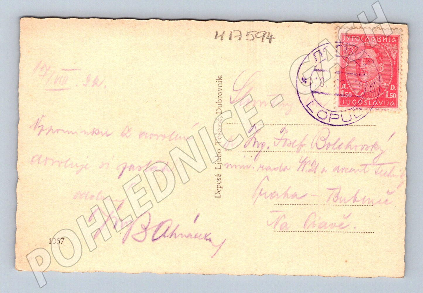 Pohlednice Dubrovník ostrov Lopud Jugoslávie 1932 (M17594)