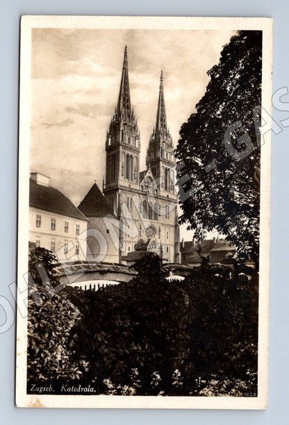 Pohlednice Záhřeb katedrála Jugoslávie stará použitá (M17596)