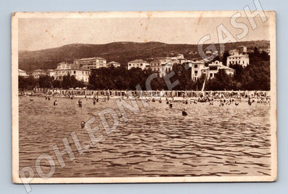 Pohlednice Crikvenica pláž 1936 Chorvatsko stará (M17598)