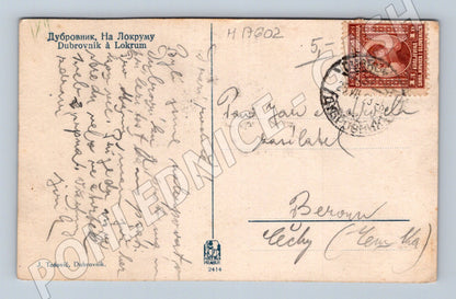 Pohlednice Dubrovník Lokrum skalní útvar 1920–30 prošlá (M17602)