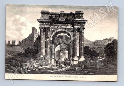 Pohlednice Řím Porta Aurea 1909 historická razítko známka (M17606)