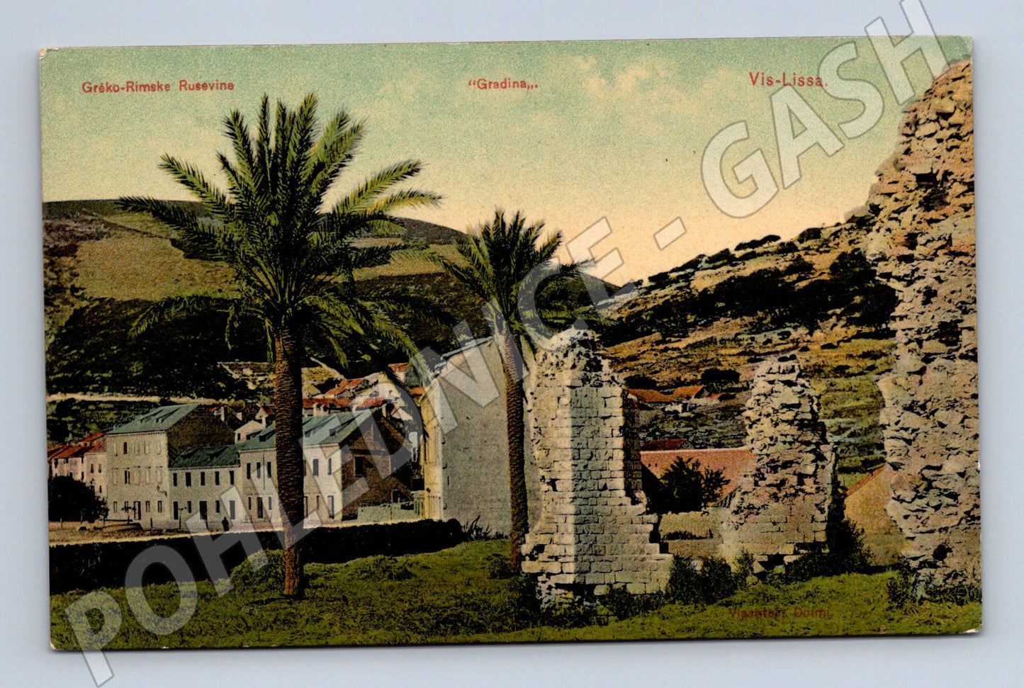 Pohlednice Vis-Lissa ruiny Gradina stará (M17608)