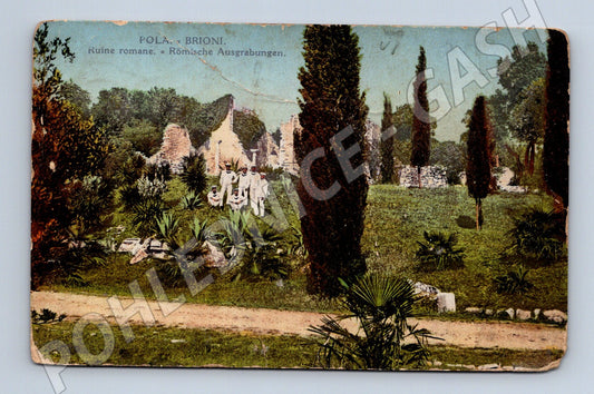 Pohlednice Pola Brioni římské ruiny 1914 Rakousko-Uh. (M17609)