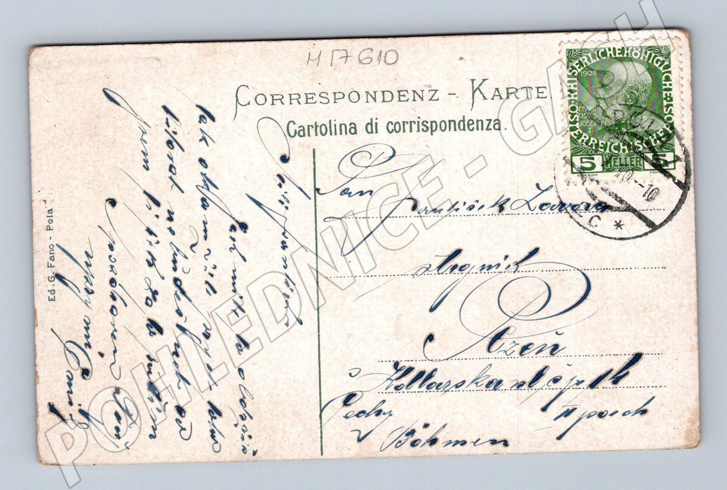 Pohlednice Tempio d'Augusto Pola cca 1908 Rakousko-Uh. (M17610)