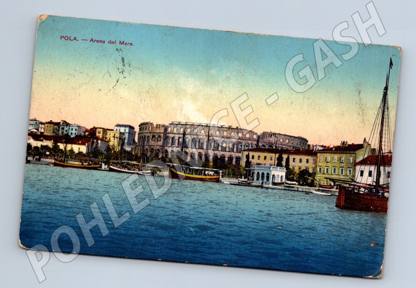 Pohlednice Pula Pola amfiteátr od moře 1916 z fronty (M17611)