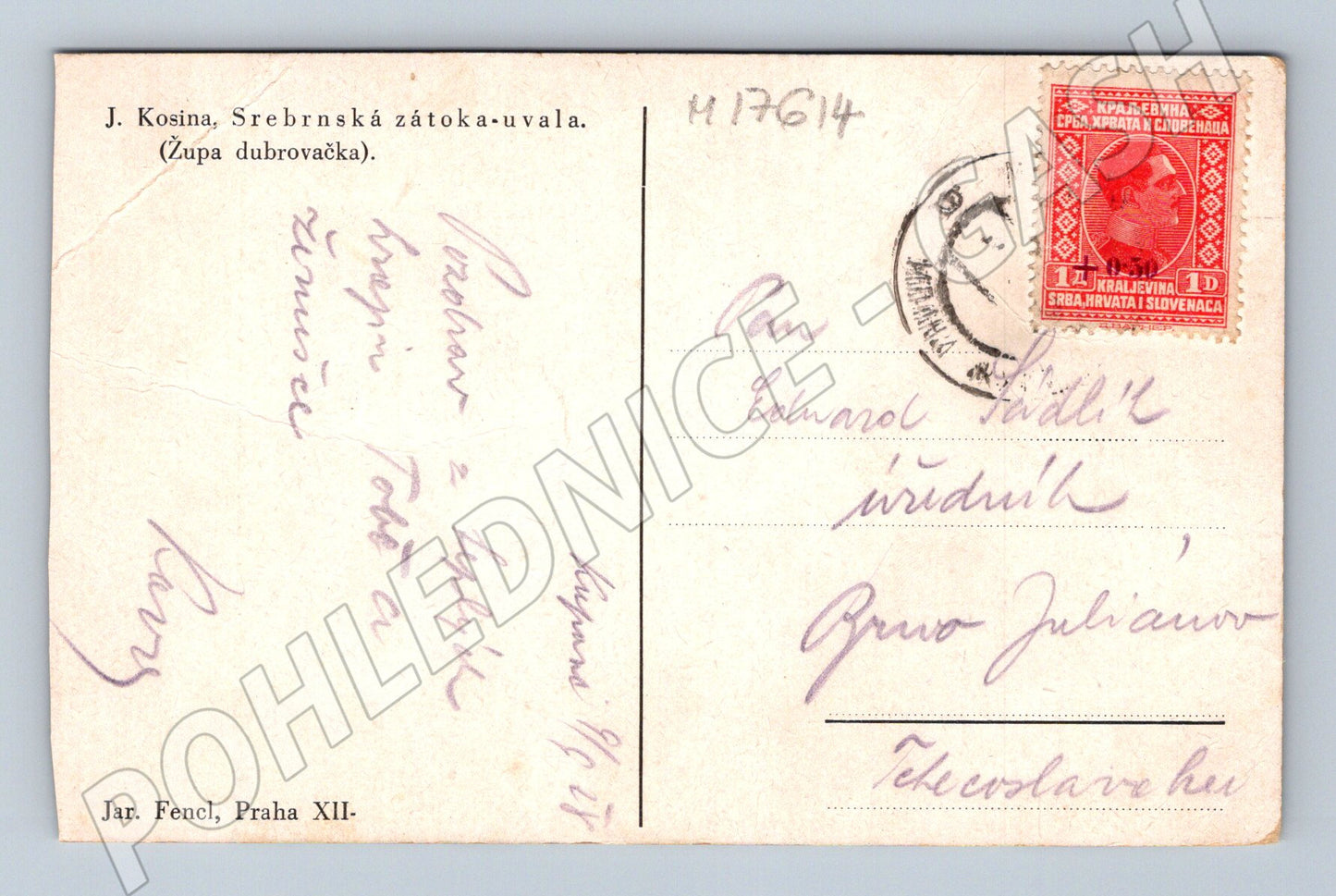 Pohlednice Srebrnská zátoka Dubrovnická župa malovaná (M17614)