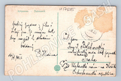 Pohlednice Dubrovník 1925 zaslaná do Prahy stará (M17615)