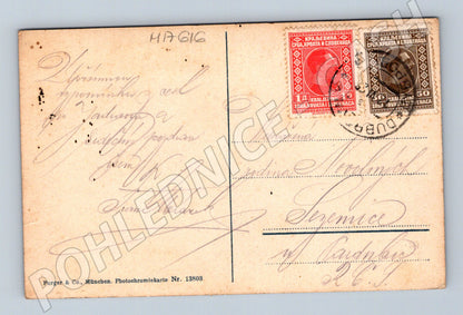 Pohlednice Dubrovník staré město kolorovaná razítko známky (M17616)