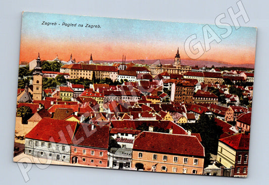 Pohlednice Záhřeb Zagreb pohled na město stará (M17618)