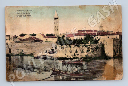 Pohlednice Rab Arbe 1914 kolorovaná použité známky (M17622)