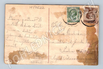 Pohlednice Rab Arbe 1914 kolorovaná použité známky (M17622)