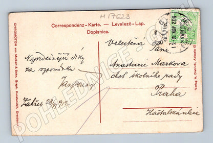 Pohlednice Lovran Lovrana skalnaté pobřeží 1912 prošlá (M17623)